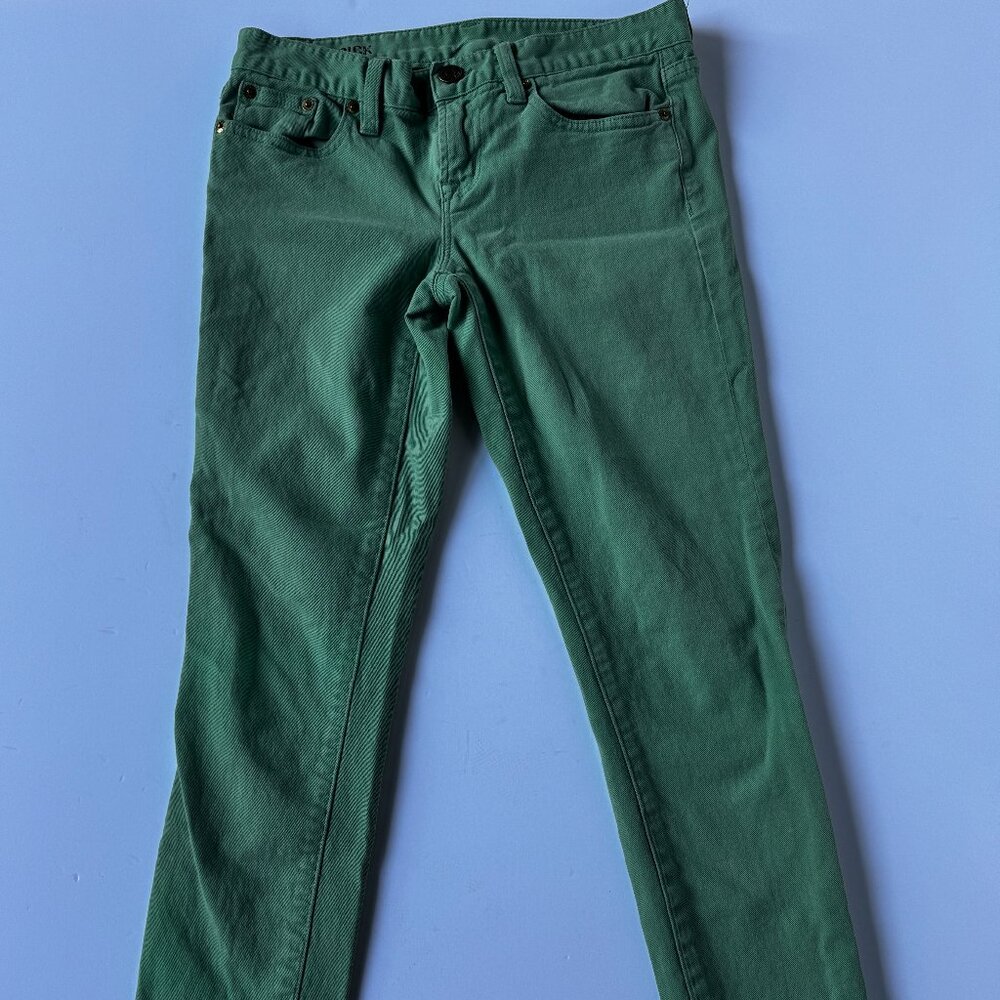 J Crew Toothpick Green Jeans / Size 27